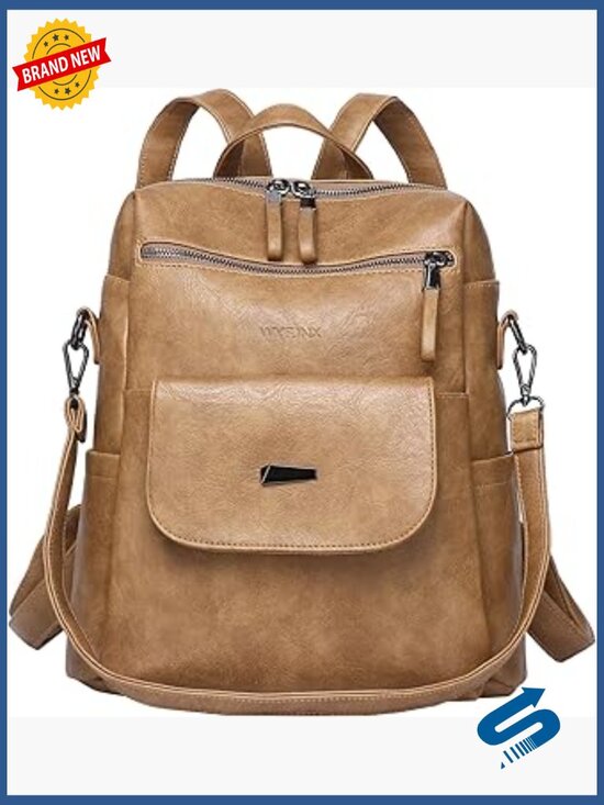 PU Leather Fashion Backpack Purse with Multi Pockets Adjustable Strap main image 6
